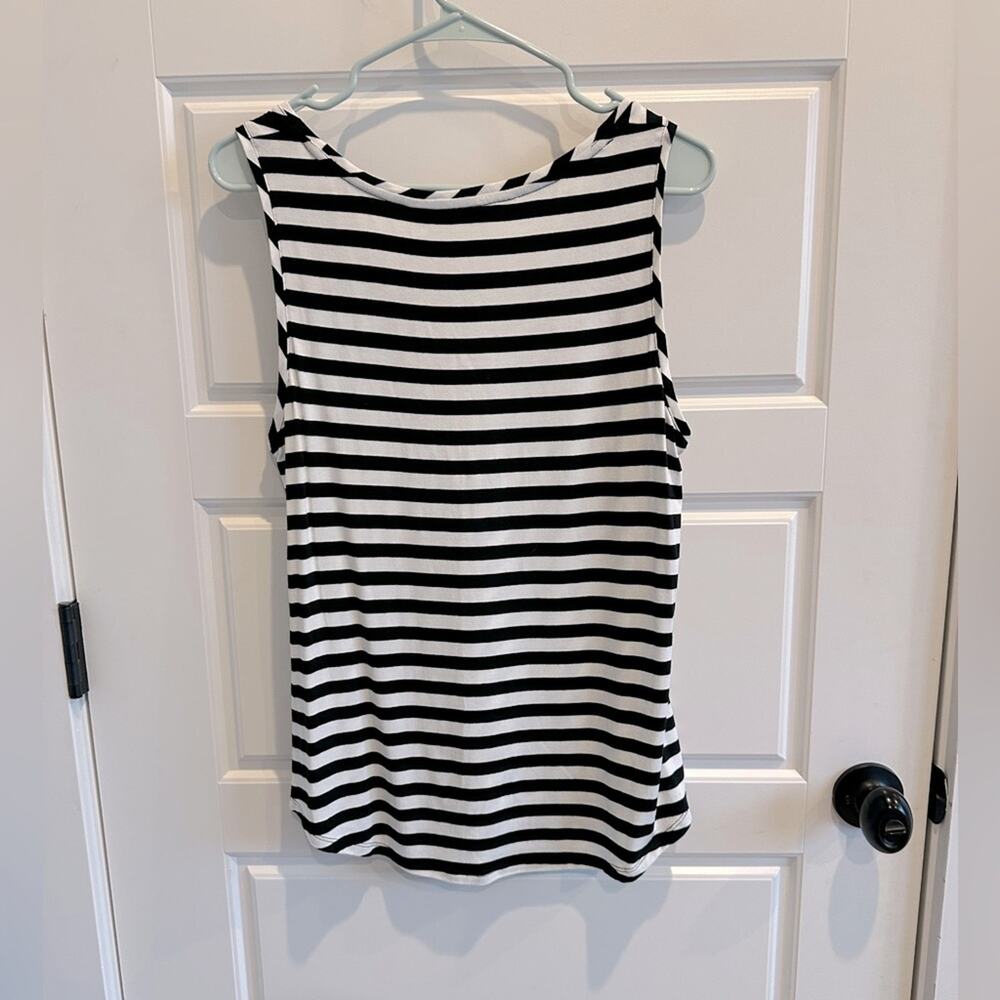 NWT Chico’s 2 Diagonal Striped High Low Tank Top Cotton Knit Asymmetrical Tunic